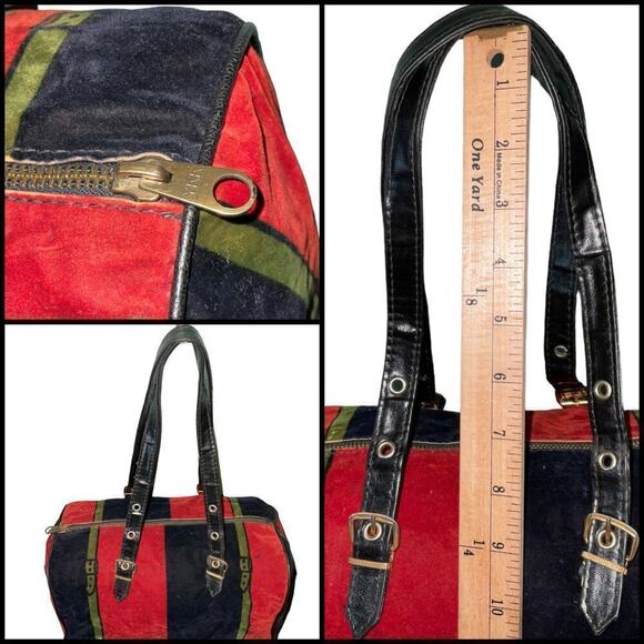 Vintage Roberta di Camerino Velour Trompe L'oeil Duffle Boston Bag - Picture 11 of 16